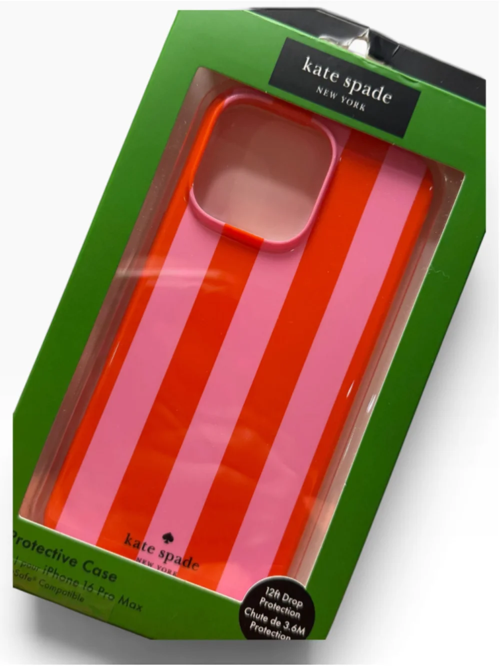 Kate Spade iPhone 16 Pro Max Protective Case One Size Pink Orange NWT